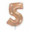 Шар цифра 5 "Розовое золото"