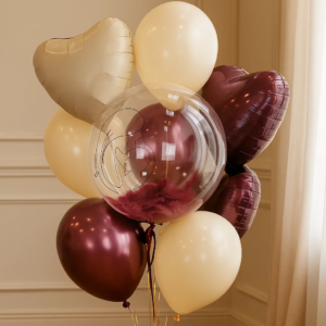 Фонтан из шаров с баблс «Бургунди»