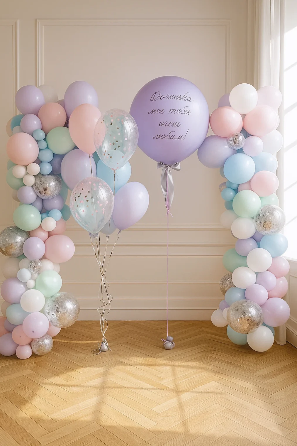 Фотозона из шаров «Мини в цвет». webp Фотозона из шаров «Мини в цвет».