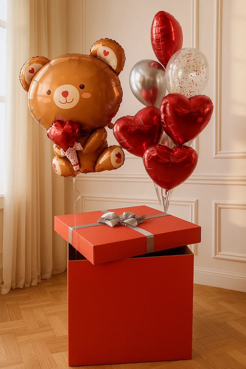 Набор шаров «Мишка с букетом» Набор шаров «Мишка с букетом»