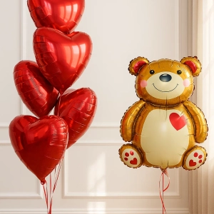 Набор шаров «Мишка с сердцем»