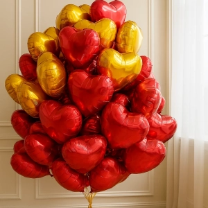 Фольгированные сердца цвет на выбор 60 шт