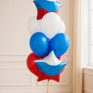 Фонтан из 10 шаров «Триколор»