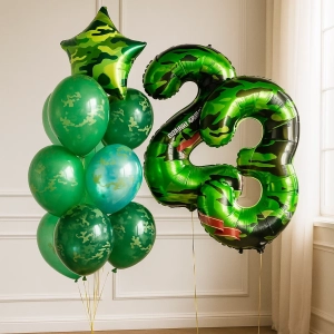 Набор шаров «Камуфляжный» с цифрами