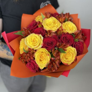 Букет цветов "Пламя любви"