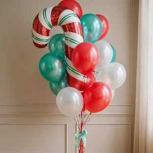 Фонтан из шаров «Трость-карамелька»