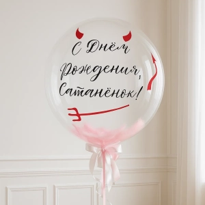 Шар-Баблс с розовыми перьями