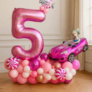 Шары «Барби на тачке»