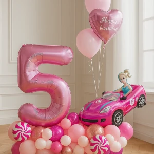 Шары «Барби с цифрой»