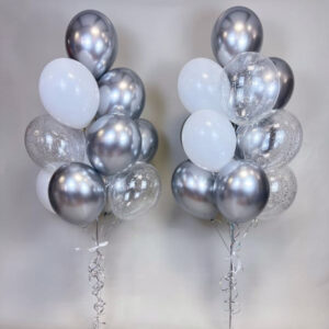 Фонтан из шаров "Серебристо-белый" фото 2