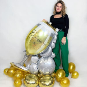 Ходячий шар "Бокал и шампанское" 130 см фото 1