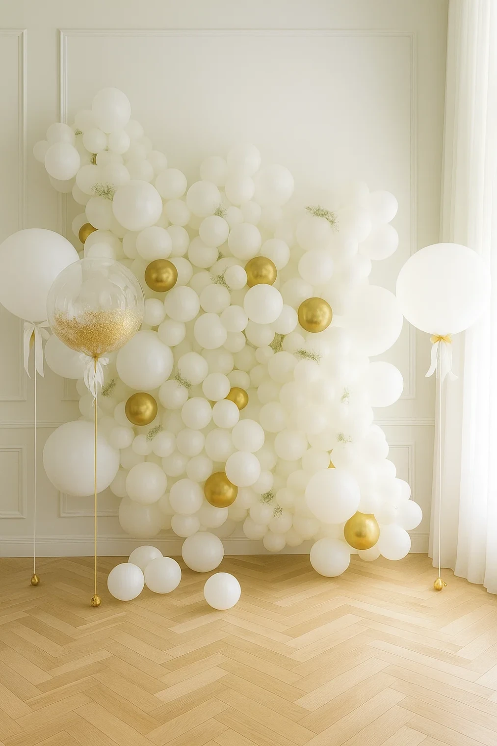 Стена из шаров с гигантами фото 2 Стена из шаров с гигантами фото 2