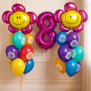 Набор шаров Яркое 8 марта с ромашками