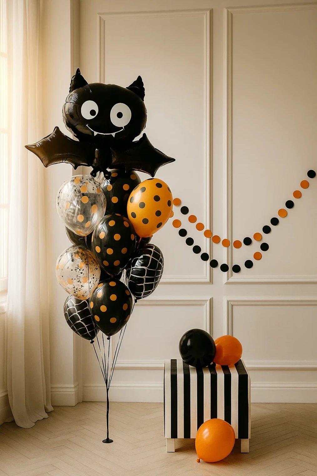 Фонтан из шаров «Летучая мышь» Фонтан из шаров «Летучая мышь»