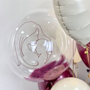 Фонтан из шаров с баблс "Бургунди маме" фото 2