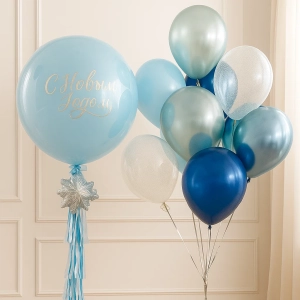 Новогодние шары «Синий иней»