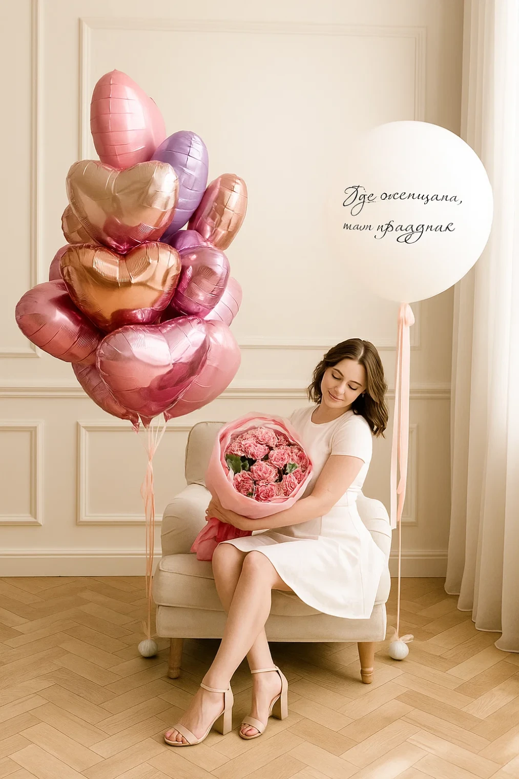 Набор шаров и цветов к 8 марта Набор шаров и цветов к 8 марта