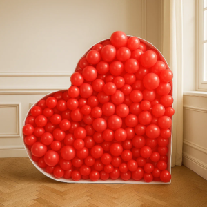 Сердце с шарами "Аэромозайка" 120x120 см