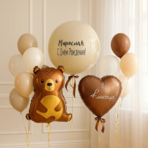 Шарики с гелием "Шикарный мишка" фото 2