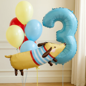 Набор шаров на детский праздник "Яркая такса"