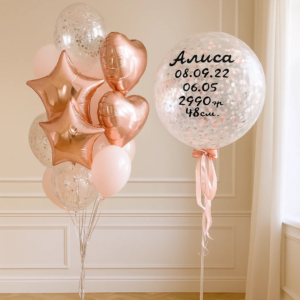 Набор шаров на выписку "Розовое золото"