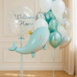 Шары на выписку "Голубой кит"