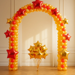 Арка из шаров на каркасе "Со звездами"