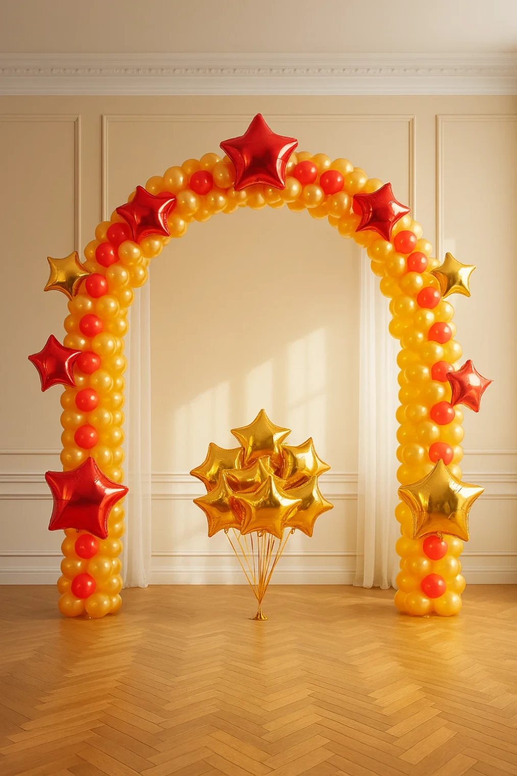 Арка из шаров на каркасе "Со звездами" Арка из шаров на каркасе "Со звездами"
