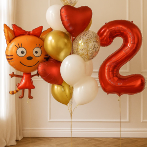 Шары "Трое" и фигура Три кота