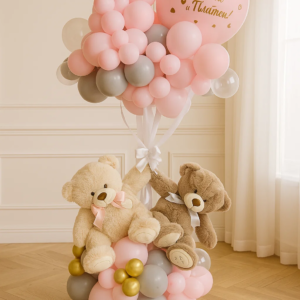 Шары "Воздушное облако с мишкой" фото 3