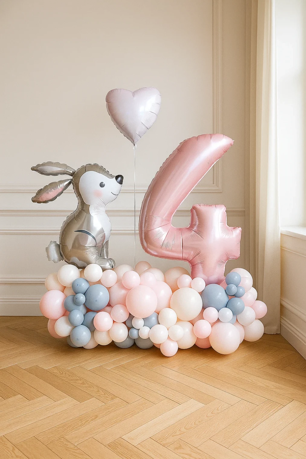 Пакет шаров "С зайкой на подставке" Пакет шаров "С зайкой на подставке"