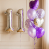 Набор шаров "Сиреневый с цифрами"