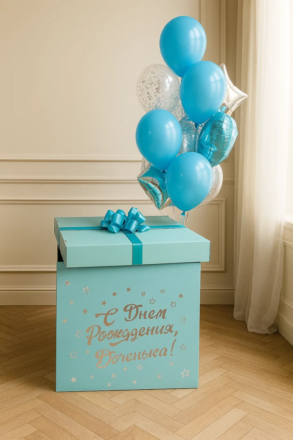 Бирюзовая коробка с шарами Бирюзовая коробка с шарами