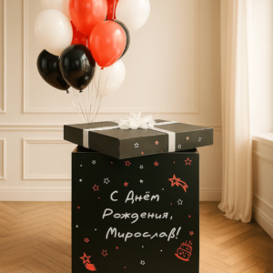 Черная Коробка-сюрприз и 20 шаров