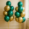 Фонтан из шаров "Зелено-золотой" 2шт