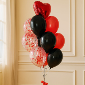 Фонтан из шаров "Красно-черный"