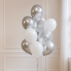 Фонтан из шаров "Серебристо-белый"