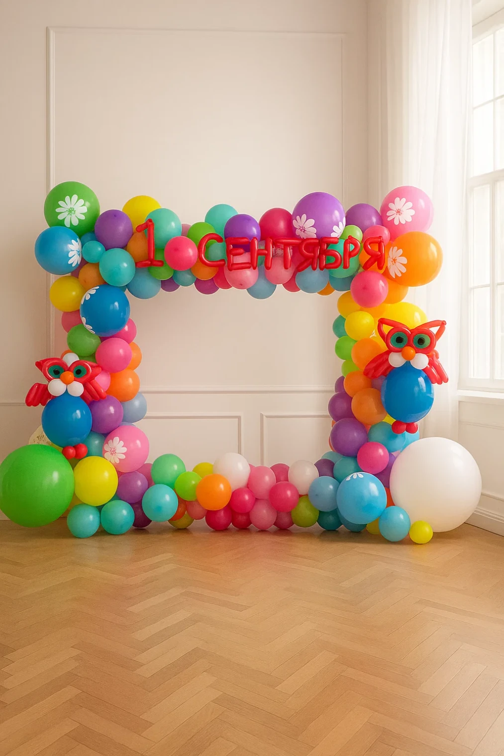 Фоторамка из шаров "День Знаний" 2 на 2,5 м Фоторамка из шаров "День Знаний" 2 на 2,5 м