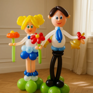 Шары "Школьница и школьник" 1,2 м