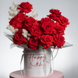 Шляпная коробка с розами фото 1