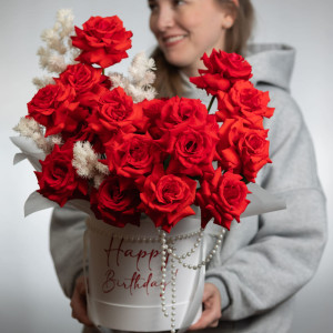 Шляпная коробка с розами фото 3