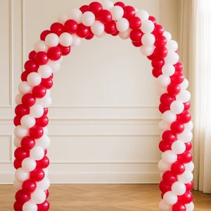 Арка из шаров красно-белая