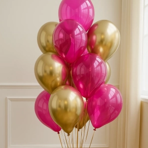 Фонтан из шаров золото и кристалл