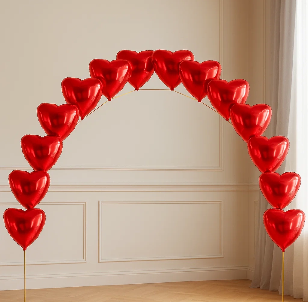 Цепочка из красных сердец Цепочка из красных сердец