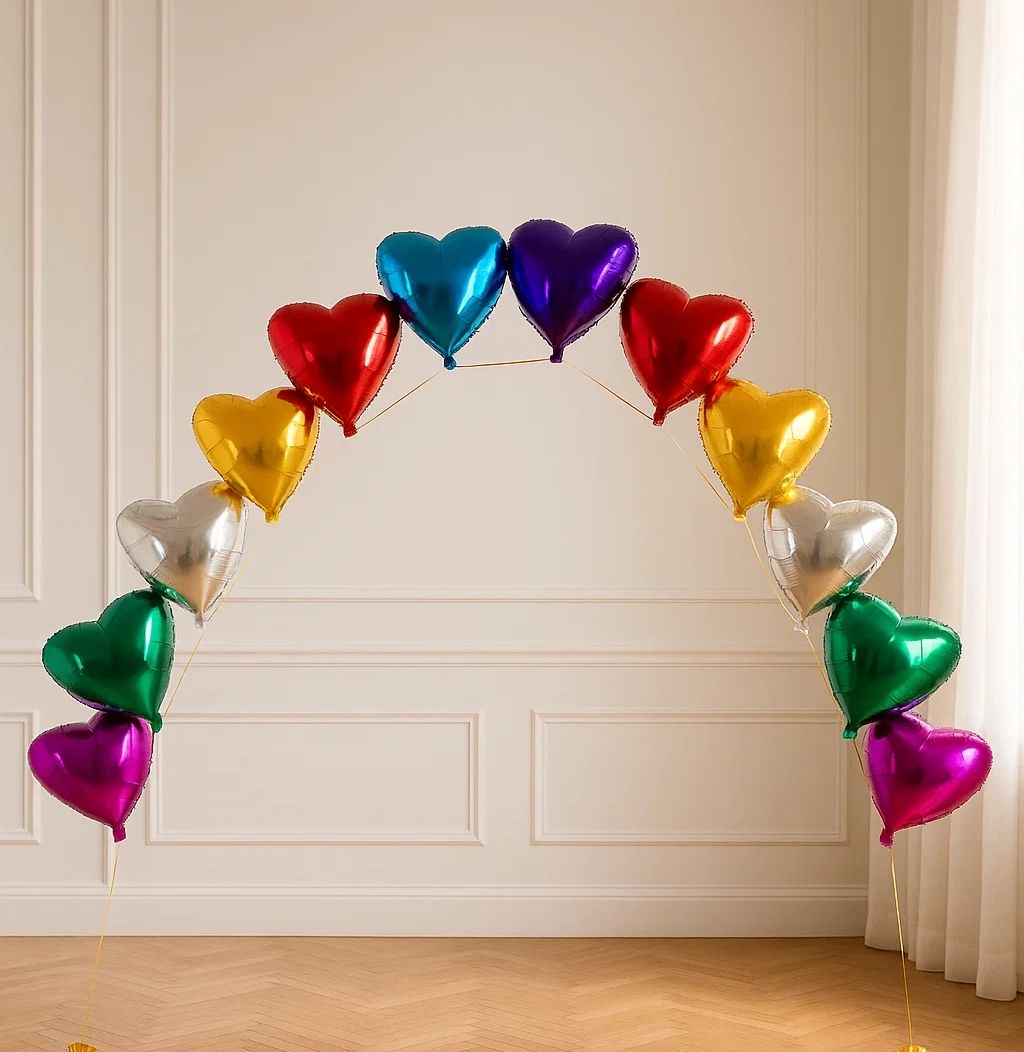 Цепочка из сердец ассорти