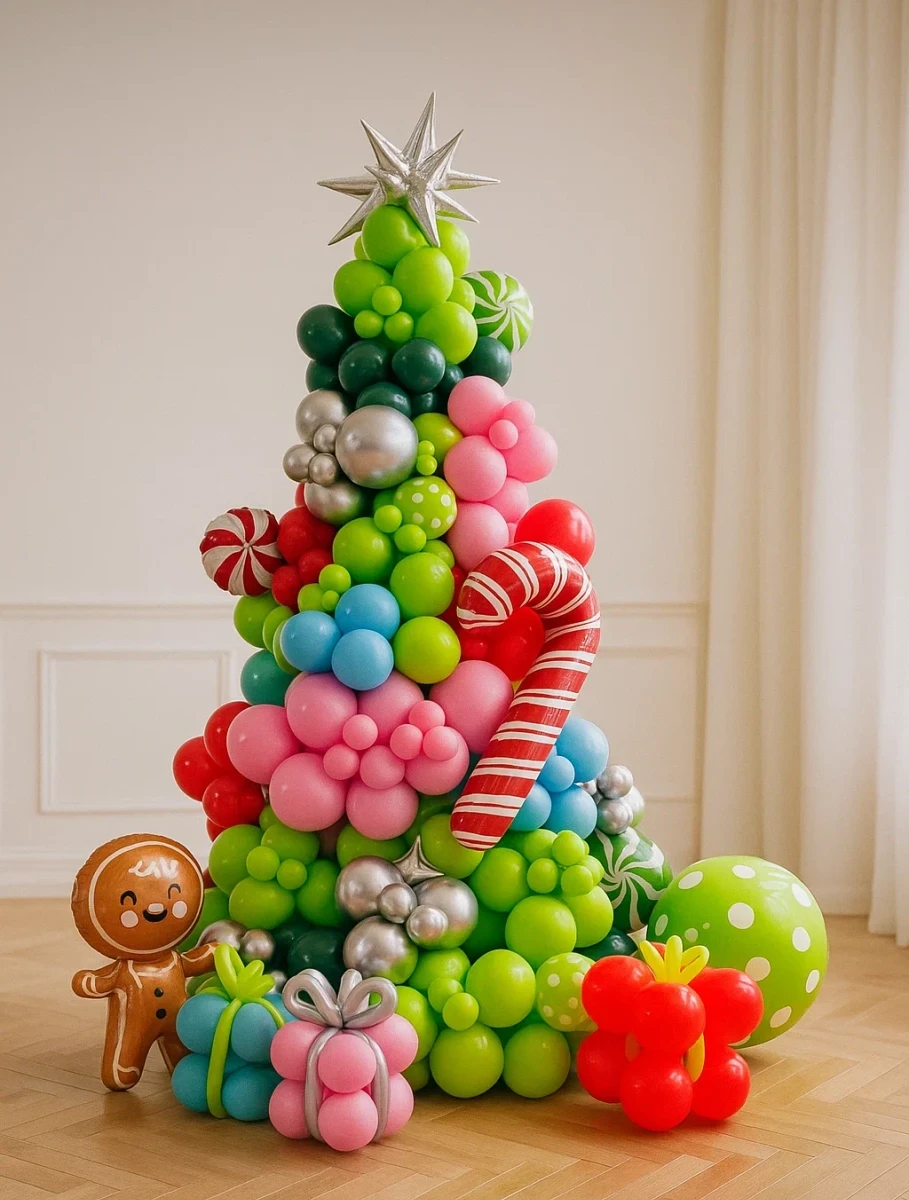 Композиция Елка из шаров Новогодняя Композиция Елка из шаров Новогодняя