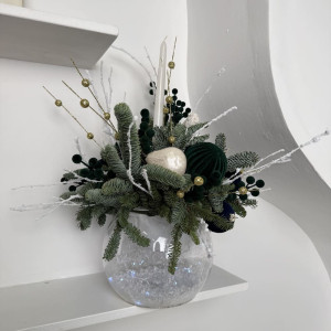 Новогодняя композиция со свечами фото 2