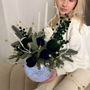 Новогодняя композиция со свечами фото 4