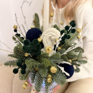 Новогодняя композиция со свечами фото 5