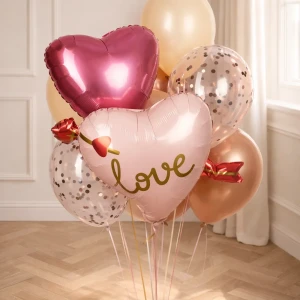 Фонтан из шаров С сердцем